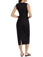 Stretch Jersey Sleeveless Midi-Dress