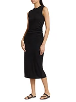 Stretch Jersey Sleeveless Midi-Dress