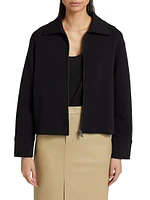 Cotton-Blend Zip-Front Jacket