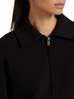 Cotton-Blend Zip-Front Jacket