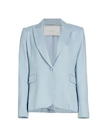 Stretch-Canvas Single-Breasted Blazer