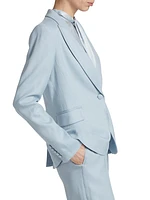 Stretch-Canvas Single-Breasted Blazer