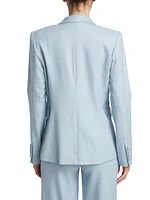 Stretch-Canvas Single-Breasted Blazer