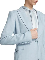 Stretch-Canvas Single-Breasted Blazer