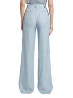 Wide-Leg Stretch-Canvas Trousers