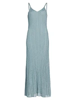 Metallic Rib-Knit Maxi Dress