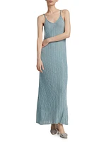 Metallic Rib-Knit Maxi Dress