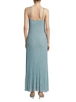 Metallic Rib-Knit Maxi Dress