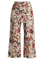 Alessia Floral Cropped Wide-Leg Pants