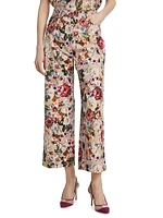 Alessia Floral Cropped Wide-Leg Pants