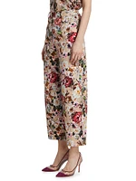 Alessia Floral Cropped Wide-Leg Pants