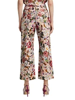 Alessia Floral Cropped Wide-Leg Pants