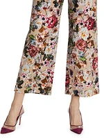 Alessia Floral Cropped Wide-Leg Pants