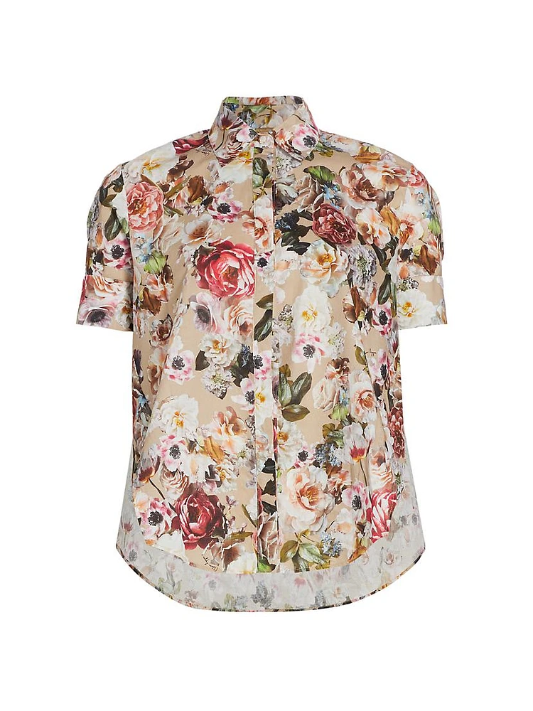 Floral Cotton Voile Trapeze Shirt