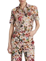 Floral Cotton Voile Trapeze Shirt