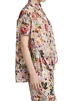 Floral Cotton Voile Trapeze Shirt