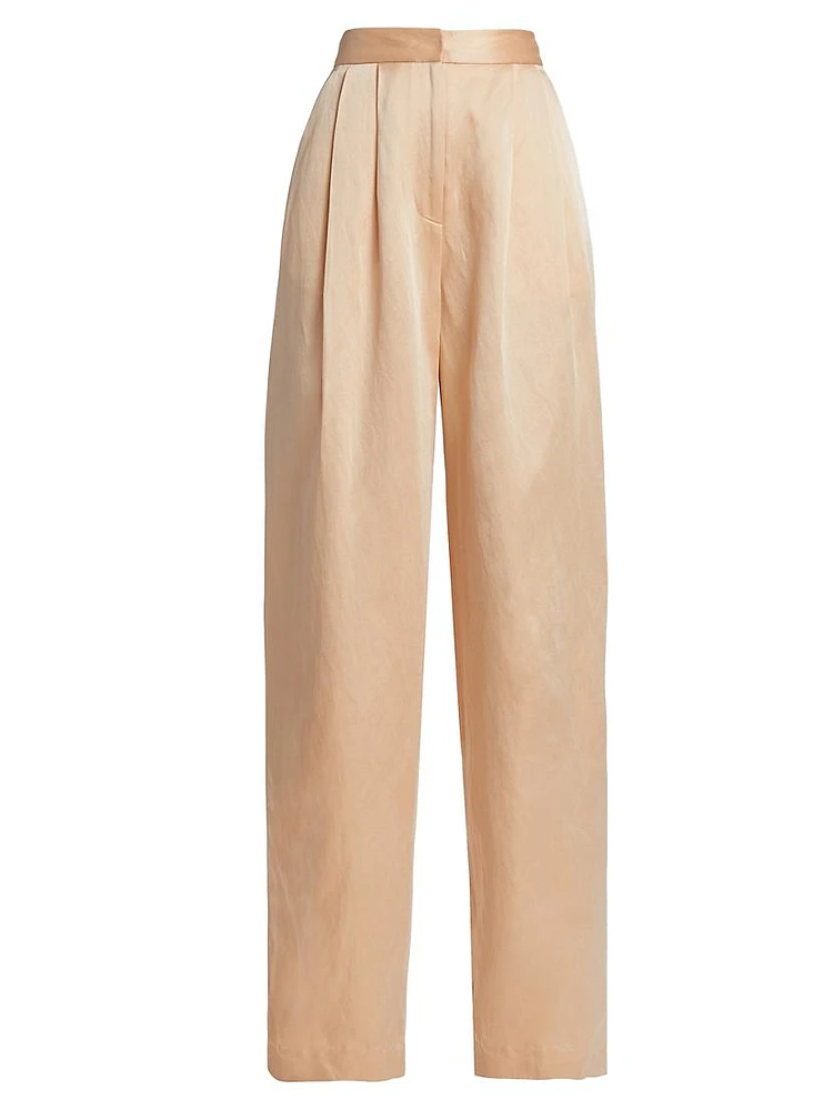 Satin Double Pleat Pants