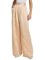 Satin Double Pleat Pants