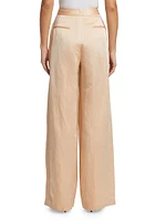 Satin Double Pleat Pants