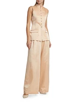 Satin Double Pleat Pants