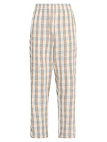 Checked Bouclé Wool-Blend Pants