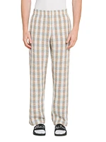 Checked Bouclé Wool-Blend Pants