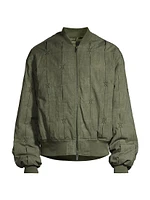 Rasal Pleated Cotton Bomber Jacket