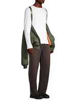 Rasal Pleated Cotton Bomber Jacket