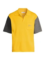 Colorblocked Wool-Blend Polo Shirt