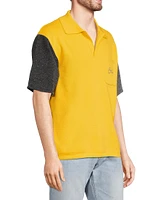 Colorblocked Wool-Blend Polo Shirt