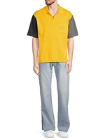 Colorblocked Wool-Blend Polo Shirt