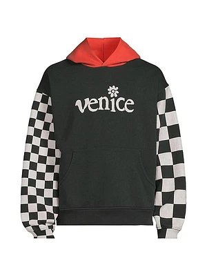 Venice Check Cotton-Blend Hoodie