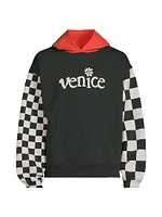 Venice Check Cotton-Blend Hoodie