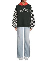 Venice Check Cotton-Blend Hoodie