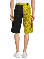 Abstract Cotton Cargo Shorts