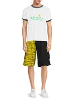 Abstract Cotton Cargo Shorts