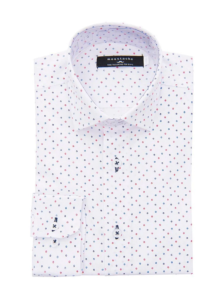 Little Boy's & Circle Print Dress Shirt