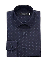 Little Boy's & Mini Fleur De Lis Dress Shirt