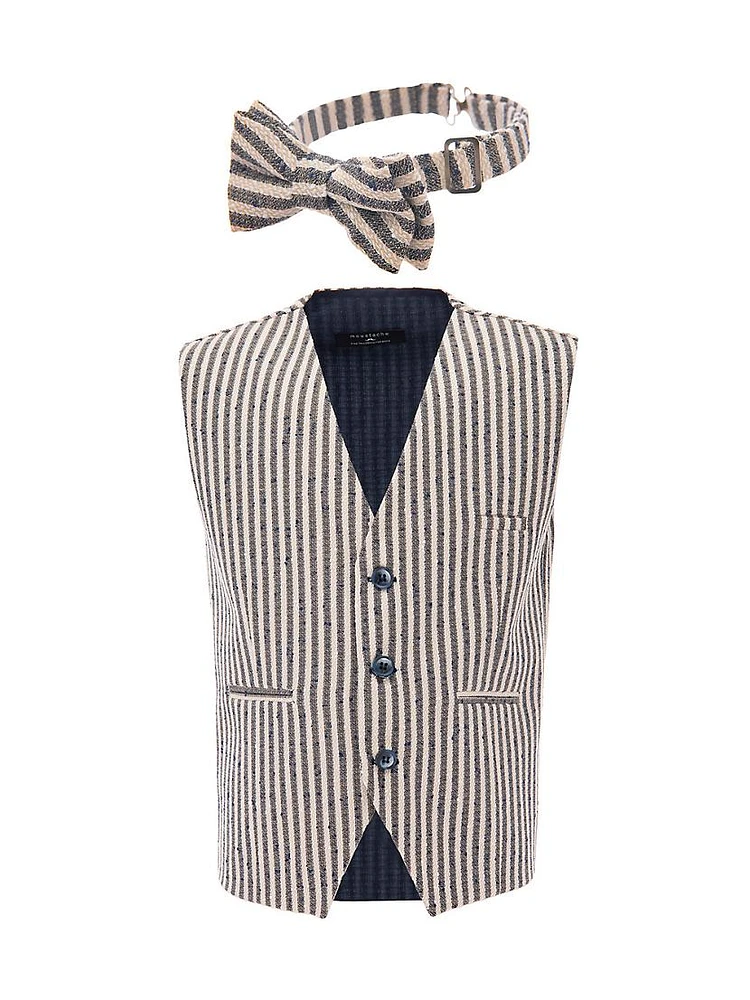 Little Boy's & Striped Vest Bow-Tie