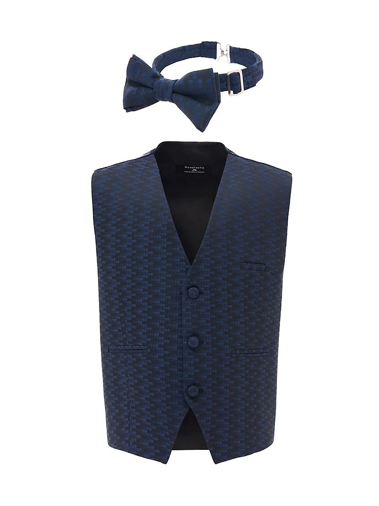 Little Boy's & Geometric Vest Bow-Tie