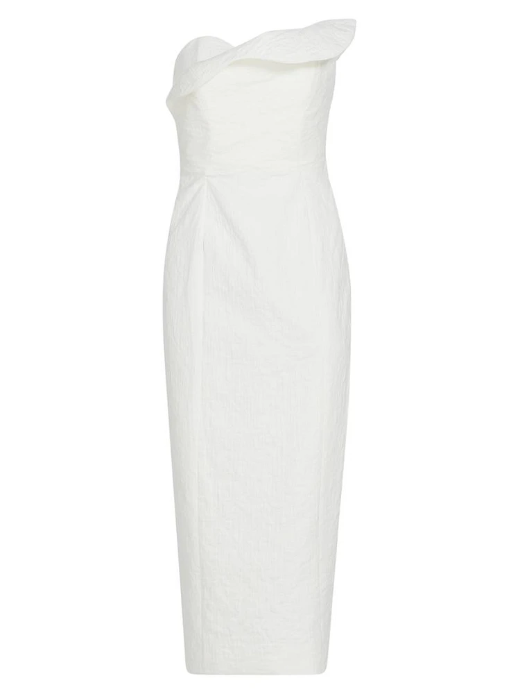 Lisha Strapless Cotton Midi-Dress