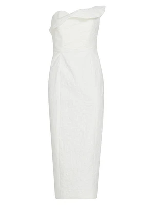 Lisha Strapless Cotton Midi-Dress