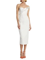 Lisha Strapless Cotton Midi-Dress