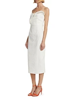 Lisha Strapless Cotton Midi-Dress