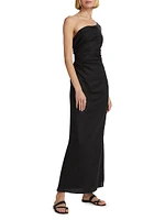 Enya One-Shoulder Hemp Maxi Dress