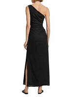 Enya One-Shoulder Hemp Maxi Dress