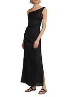 Enya One-Shoulder Hemp Maxi Dress