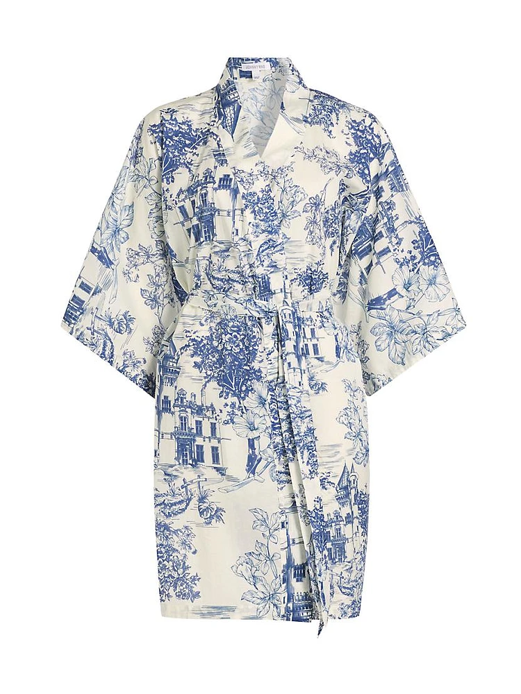 House On A Hill Toile Cotton Sleep Robe