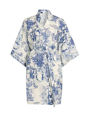 House On A Hill Toile Cotton Sleep Robe