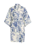 House On A Hill Toile Cotton Sleep Robe